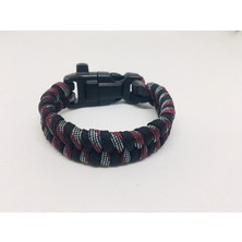 Merit Collection Çok Renkli Paracord Fishtail Bileklik (Bıçak, Pusula, Ateş Başlatıcı Magnezyum ve Ikaz Düdüğü)