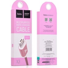 Hoco X3 Lightning Data ve Hızlı Şarj Kablosu Rose Gold