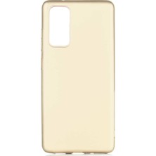 Tekno Grup Samsung Galaxy S20 Fe Kılıf Mat Premium Silikon Kılıf + Nano Ekran Koruyucu Gold