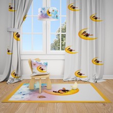 Talia Home Minik Cadı Desen Çocuk ve Bebek  Odası Fon Perdesi 2 Kanat TLA-162