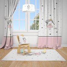 Talia Home  Prenses Kız Çocuk ve Bebek  Odası Fon Perdesi 2 Kanat TLA-146