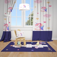Talia Home Pegasus Desen 2 Çocuk ve Bebek  Odası Fon Perdesi 2 Kanat TLA-131