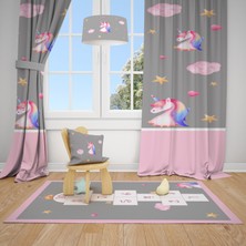 Talia Home Pegasus Desen Çocuk ve Bebek  Odası Fon Perdesi 2 Kanat TLA-130