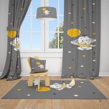 Talia Home Balon ve Fil Çocuk ve Bebek  Odası Fon Perdesi 2 Kanat TLA-122