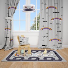 Talia Home Gökkuşağı Çocuk ve Bebek  Odası Fon Perdesi 2 Kanat TLA-111