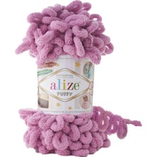 Alize Puffy 5'li Gül Renkli Mikropolyester Yün Seti 100 gr - Yıkanabilir ve Kuru Temizlenebilir