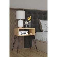 Remaks Elit Metal Ayaklı Komodin - Meşe