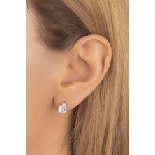 Diversity Jewelry Kadın Gümüş Zirkon Taşlı Damla Küpe
