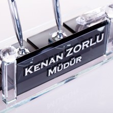 İsimlik Sepeti Kişiye Özel Eyfel Kristal Masa İsimliği  Ofis Masaüstü İsimlik - Gümüş