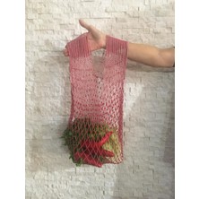 Mnsr Pazar - Alışveriş Filesi - Çantası - Pembe 4 'li