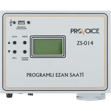 Provoice ZS-014 Programlı Ezan Saati Duvar Tipi Ezanmatik