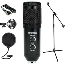 Provoice BM-300 Kayıt Mikrofonu+ Stand+ Pop Fitre + Shock Mount SİYAH