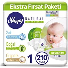 Sleepy Bebek Bezi Ekstra Fırsat Paketi 1 Numara 2 - 5 kg Yenidoğan 210 Adet