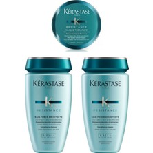 Kerastase Resistance Bain De Force Architecte Şampuan 250 ml x 2 + Masque Therapiste Saç Maskesi 75 ml