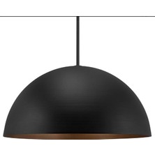 Mylights  Retro Rustik Siyah Içi Bakır Metal Sarkıt Avize 40 cm