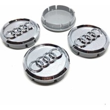 Özdemir Aksesuar Audi Kromlu Geçme Jant Göbeği Gri 4'lü 55MM
