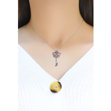 Midyat Nurtaş Gümüş Kalbimin Anahtarı Model Hayalet Gümüş Kolye