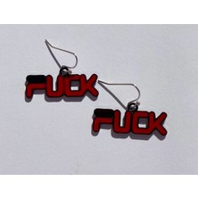 Paytak Moda F*ck Yazılı Renkli Unisex Metal Küpe PYTKKP006