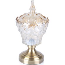 Acar Vilza Ayaklı Cam Kristal Şekerlik - 24 cm