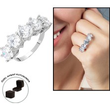 Gül Endam Starlight Diamond Pırlanta Montür 925 Ayar Gümüş Bayan Baget Yüzük