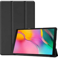 Case 4U Samsung Galaxy Tab A SM-T510 Kılıf 10.1" Smart Cover Katlanabilir Standlı Tablet Akıllı Kapak Siyah