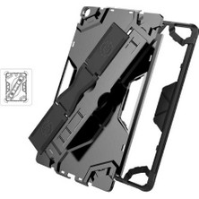 Case 4U Samsung Galaxy Tab A SM-T510 Kılıf 10.1" Darbeye Dayanıklı Defens Silikon Tablet Arka Kapak Gri - Siyah