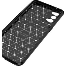 Case 4U Oppo Reno 4 Kılıf Rugged Armor Karbon Desenli Lüx Negro Silikon Arka Kapak Siyah