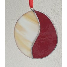 Markakanvas Kırmızı,beyaz Cam Vitray 12X11CM
