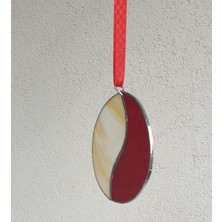 Markakanvas Kırmızı,beyaz Cam Vitray 12X11CM
