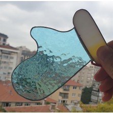 Markakanvas Mavi,beyaz Yılbaşı Eldiveni Cam Vitray 13X8CM