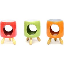 Otantik Çarşı Buhurdanlık Ahşap Ayaklı Yeşil Renk