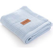 Caline Baby Premium %100 Pamuk Terletmeyen Bebek Pikesi| 115x100 cm| Mavi