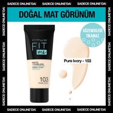 Maybelline New York Fit Me Matte+Poreless Fondöten - 103 Pure Ivory