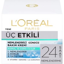 L'Oréal Paris 3 Etkili Günlük Bakım Kremi Normal Ve Karma Ciltler 50ml