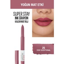 Maybelline New York Super Stay Ink Crayon Kalem Mat Ruj - 25 Stay Exceptional