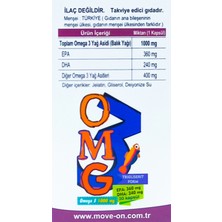 Move On OMEGA 3 1000 mg EPA 360 /DHA 240. Balık Yağı.