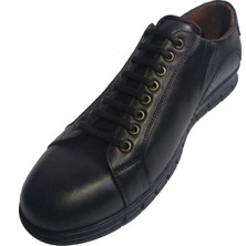 Imershoes Hakiki Deri Bağcıklı Erkek Ayakkabı Siyah Büyük Numara 45-46-47-48-49