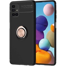 Kilifone - Galaxy M51 - Kılıf Yüzüklü Auto Focus Ravel Karbon Silikon Kapak