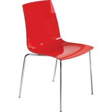 Papatya X-Treme Sandalye Solid Kırmızı Krom Ayaklı