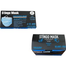 Stingo Mask 3 Katlı Telli Tek Kullanımlık Maske Pamuk Kulaklıklı 50'li + 10'lu