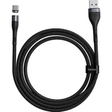 Baseus Zinc Safe Manyetik USB Kablo Şarj USB Type C Başlık 5.0A 1 mt CATXC-BG1