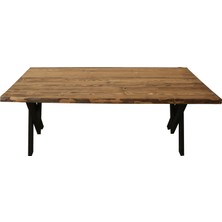 Ateş Wooden Doğal Ahşap Köknar Kütük Yemek Masası