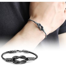 Gül Endam El Işçiliği Düğüm Tasarım 1000 Ayar Gümüş Kazaz Bileklik