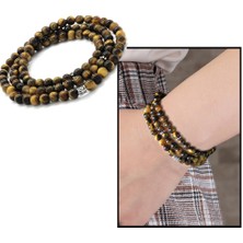 Gül Endam Hem Bileklik - Hem Kolye - Hem Tesbih 99LU Kaplangözü Doğaltaş Takı