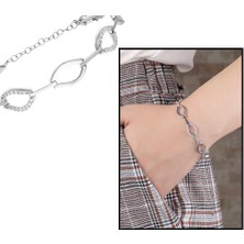 Gül Endam Zirkon Taşlı 6lı Marina Model 925 Ayar Gümüş Kadın Bileklik