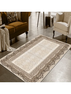 Modanoiva Kaymaz Dot Taban Yıkanabilir  Dijital Baskı Mat El İşi Desenli Salon Halısı 80 x 120