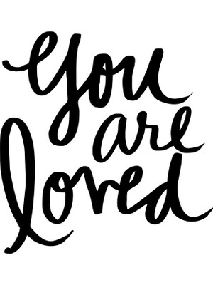 Mıgnatıs - El Yazısı ile Yazılmış You Are Loved Yazısı Sticker 60X57CM - Siyah