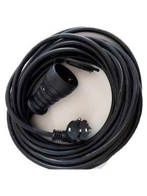 Öznur 1 Mt. Siyah 3x1,5 Mm² Ttr Kablolu Tekli Kauçuk Topraklı Priz Uzatma Kablosu