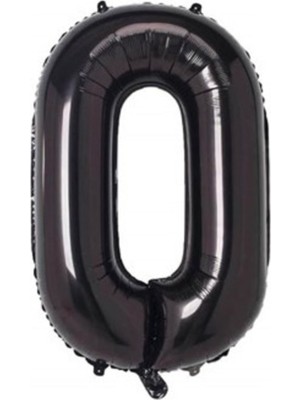 Rps Balon 0 Rakamı Siyah 100 cm Folyo Balon