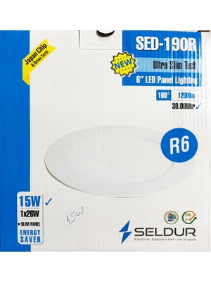 Seldur 15W Ultra Slim Sıva Altı LED Panel 3000K